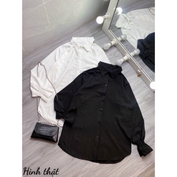 ÁO SƠ MI FORM DÀI TAY NHÚN - S2U