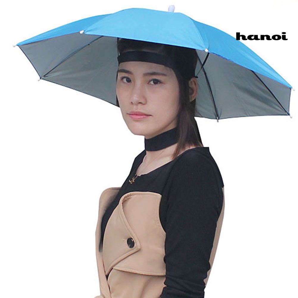 Dù đội đầu có thể gấp lại chống nắng mưa tiện lợi