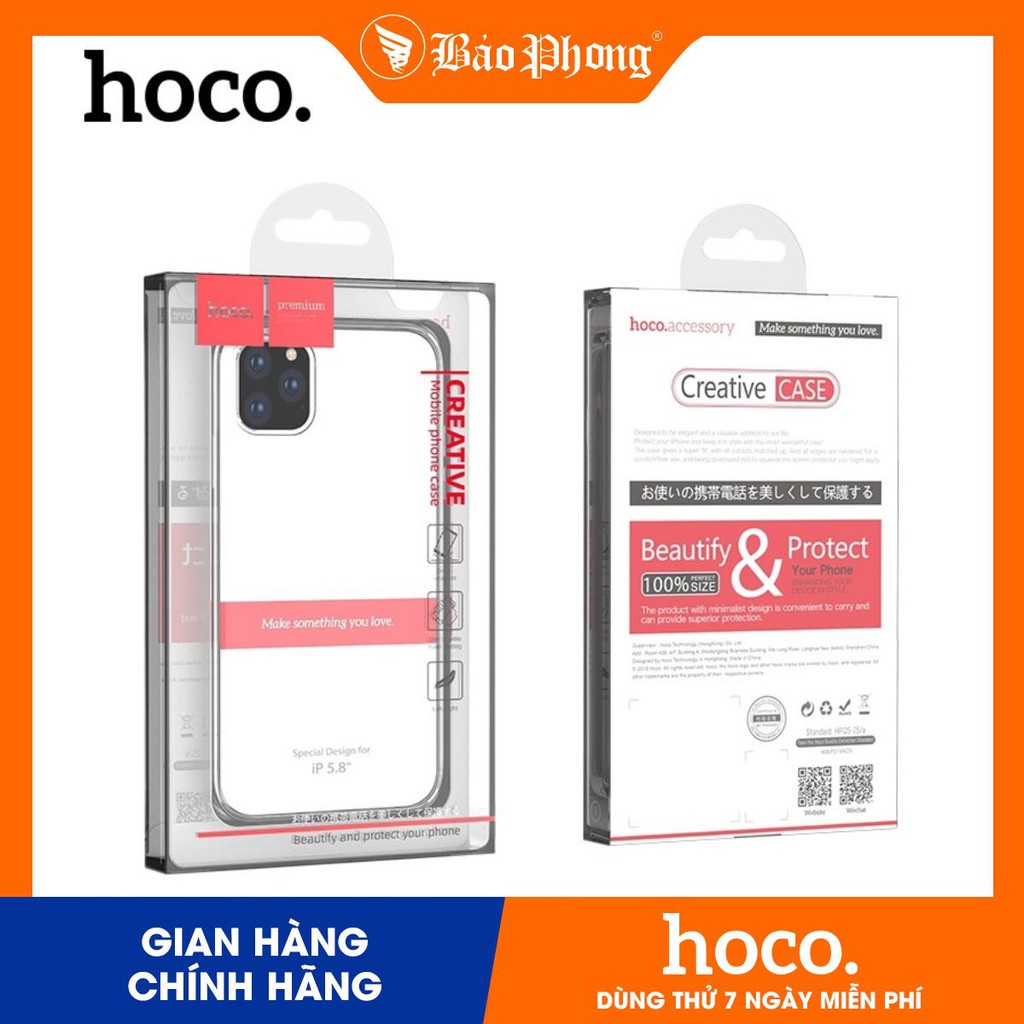 Ốp silicon HOCO trong suốt cho iPhone 7Plus/8Plus/Xs/XsMax/11Pro/11/11ProMax