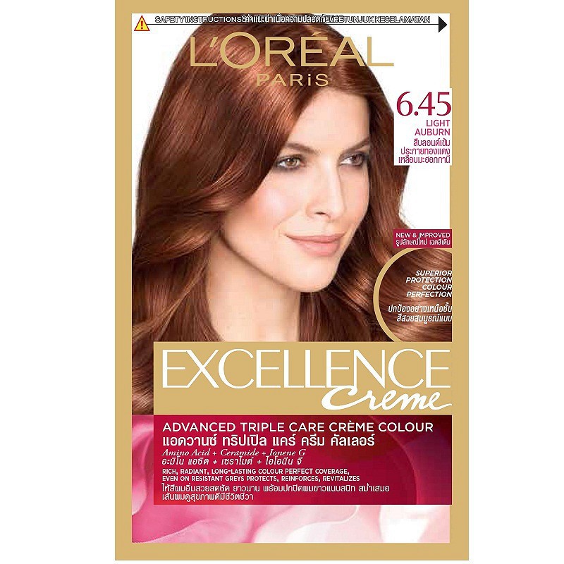 Thuốc nhuộm tóc L'oreal Paris Excellence Creme #6.45 Màu Nâu Ánh Đỏ 172ml
