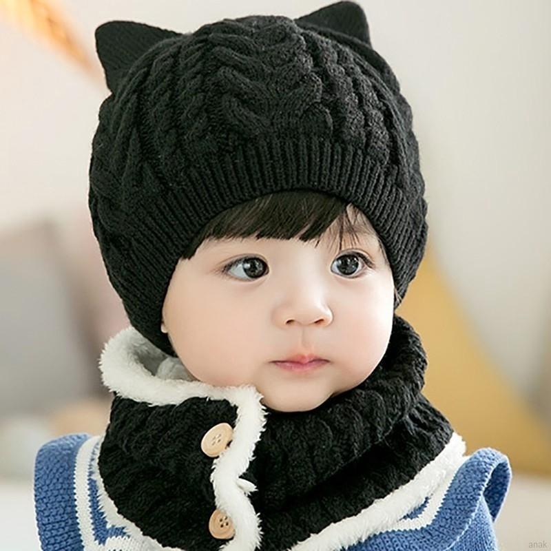 Set nón len và yếm dễ thương cho bé