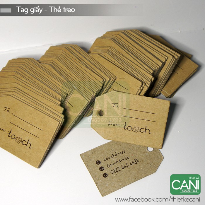 500c Tag giấy kraft treo quần áo In theo yêu cầu Tem nhãn giấy craf CANI