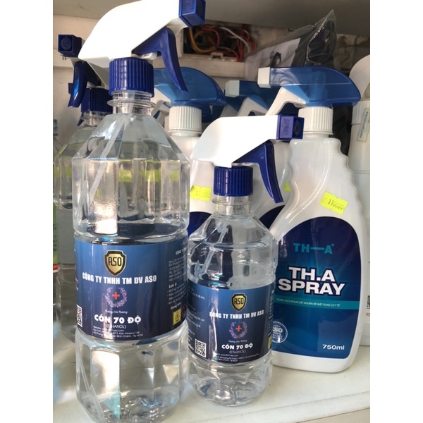 ❤ CHAI 1L Dung dịch sát khuẩn Cồn 70 độ ASO  chai 500ml 1000ml CỒN Y TẾ ETHANOL DẠNG XỊT 500ml 1000ml ASO