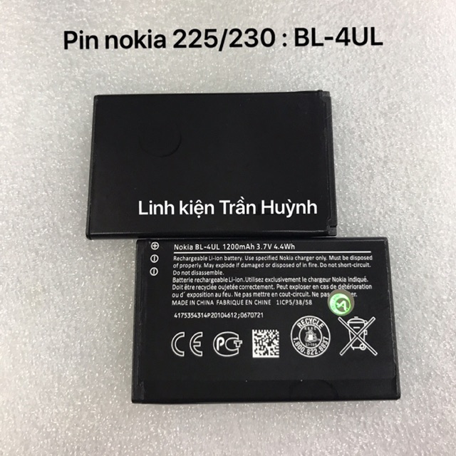 Pin nokia 225 / 230 kí hiệu trên pin: BL-4UL