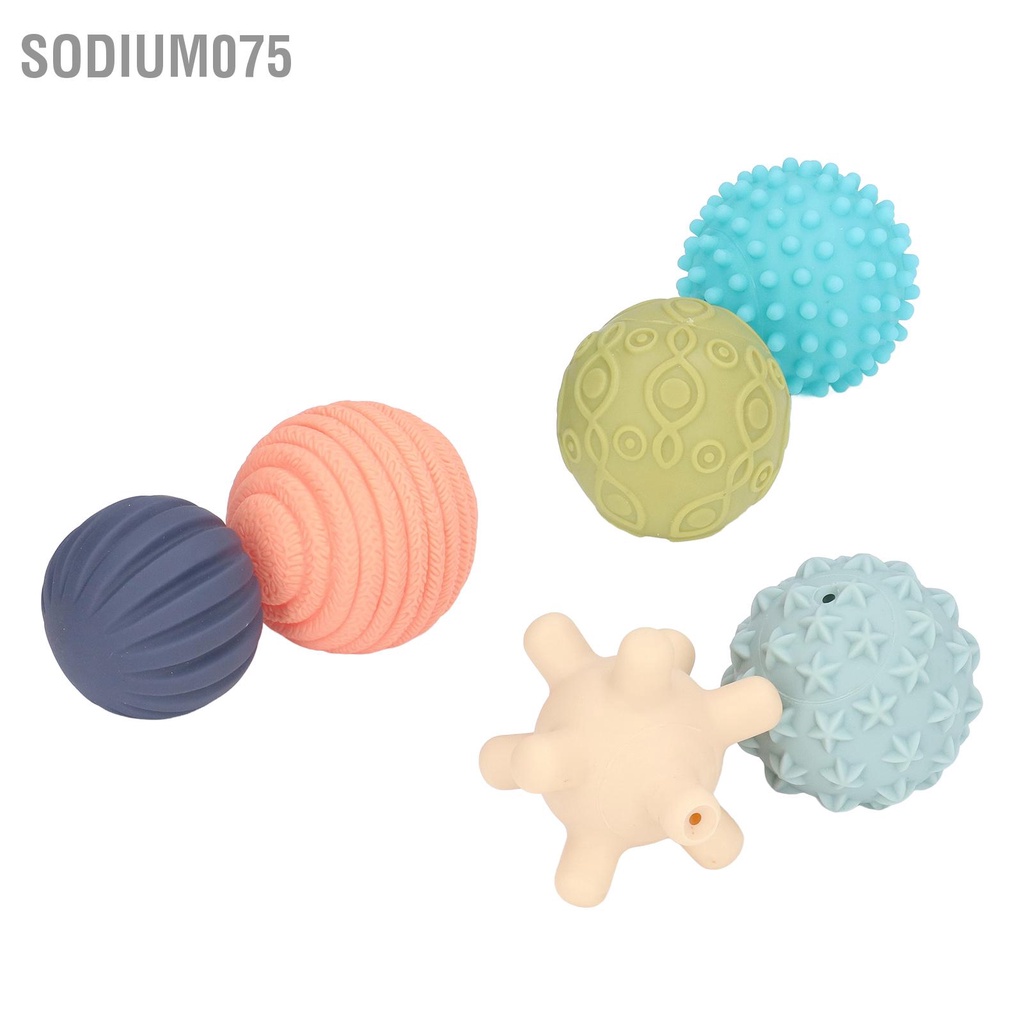 Sodium075 6 cái Bé Có Kết Cấu Cảm Giác Bộ Bóng Trẻ Em Di Động Mềm Nhiều Màu Bóp Đồ Chơi Tháng