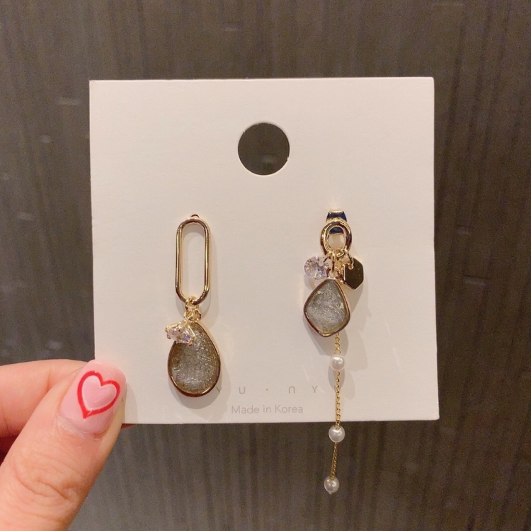 Bông tai bạc 925 đính ngọc trai và đá pha lê đơn giản ngọt ngào phong cách Hàn Quốc cổ điển cho nữ