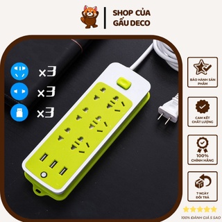 Ổ cắm điện có cổng USB màu xanh -FreeShip- - Chống giật - Hình chữ nhật