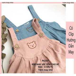 RG237_Rập giấy may đầm yếm bé gái