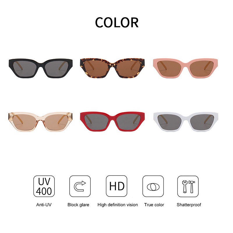 (KIQI-FASHION) COD Kính Mát Mắt Mèo Gọng Kim Loại Chống Tia Uv400 Thời Trang Cho Nữ