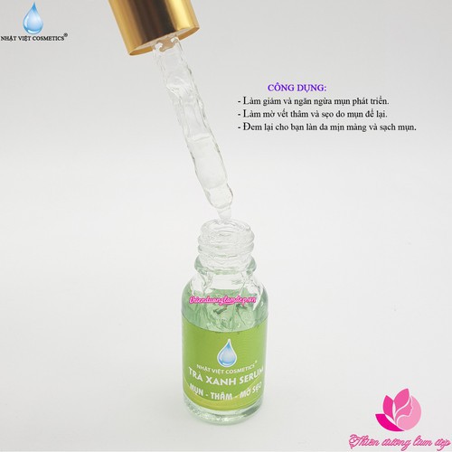 Serum mụn thâm mờ sẹo dành cho da dầu chiếc xuất trà xanh NHẬT VIỆT COSMETICS - 15ml