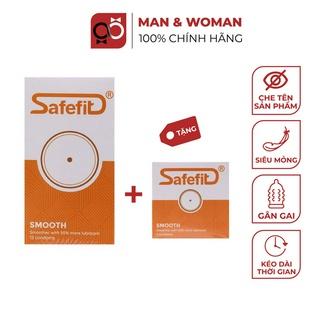 [Chính Hãng] Bao cao su Siêu mỏng, Nhiều gel bôi trơn Safefit Smooth Bộ 15 cái CB004