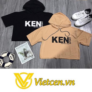 Áo croptop mũ in Ken < Siêu Hot 2019 >