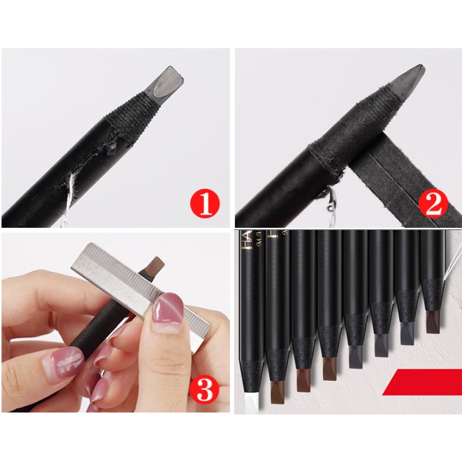 Chì xé kẻ mày HAOZHUANG Make Up Milano Eyebrow Pencil cao cấp chống nước siêu mịn siêu bền | BigBuy360 - bigbuy360.vn