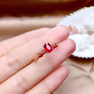 Nhẫn Cưới Mạ Bạc 925 Đính Pha Lê Đỏ