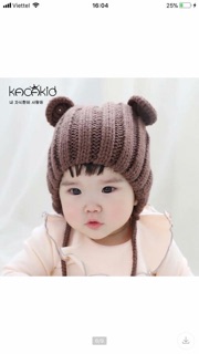 Mũ len gấu kicakid (ảnh thật)