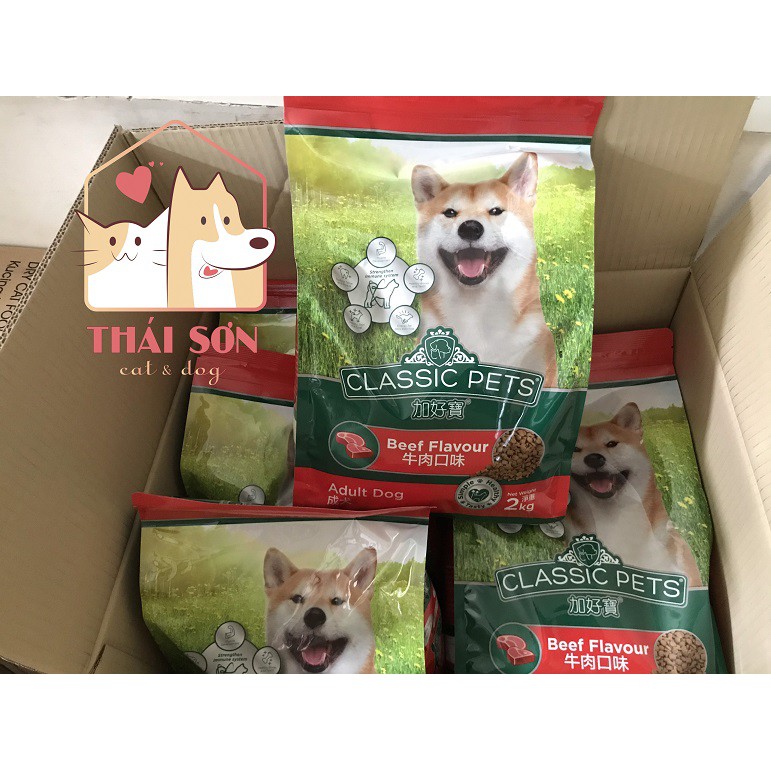 Đồ Ăn Cho Chó Trưởng Thành Hương Vị Thịt Bò Nướng Classic Pets 2kg