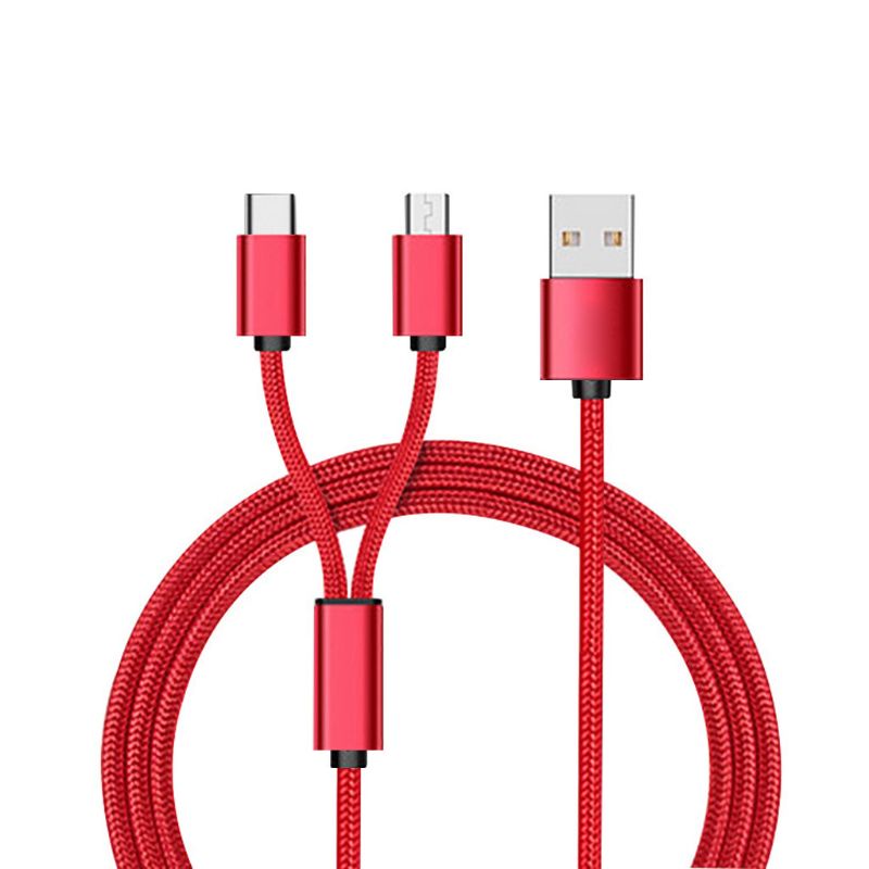 Dây cáp sạc Micro USB Type C 2 trong 1 cho Samsung Oneplus Xiaomi Huawei ZTE Sony HTC Android