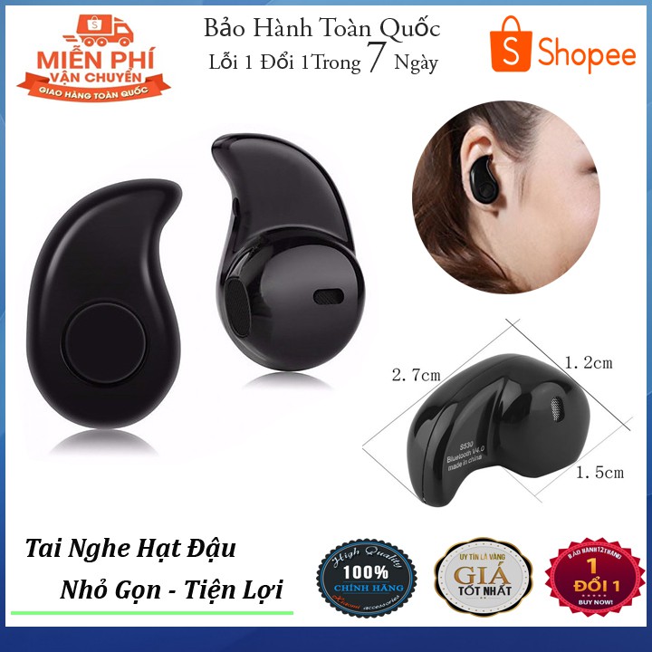Tai Nghe Bluetooth Hạt Đậu, Tai Nghe mini S530 Thời Trang