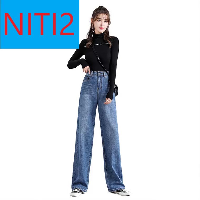 [ SOÁI CA ] QUẦN JEAN ỐNG RỘNG NỮ XANH ĐẬM RÂU MÈO LAI CUỐN FORM DÀI RỘNG CAO CẤP NITI2 SIÊU ĐẲNG CẤP, CỰC THỜI THƯỢNG