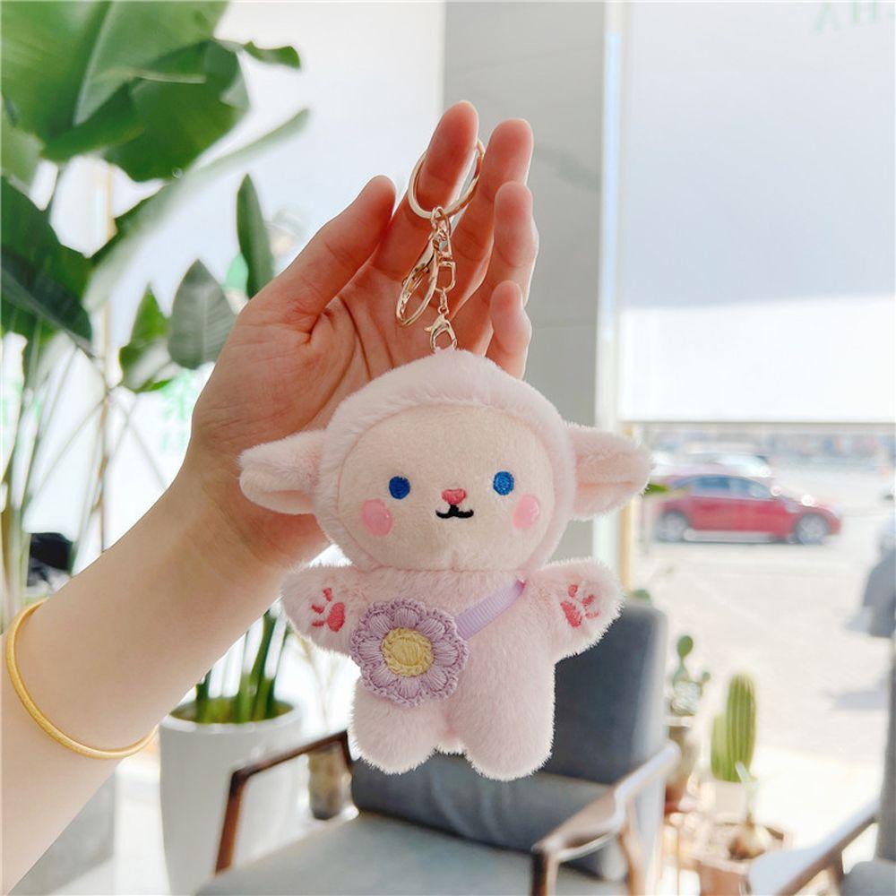 Móc Khóa Hình Cừu Nhồi Bông Mềm Mại Đáng Yêu