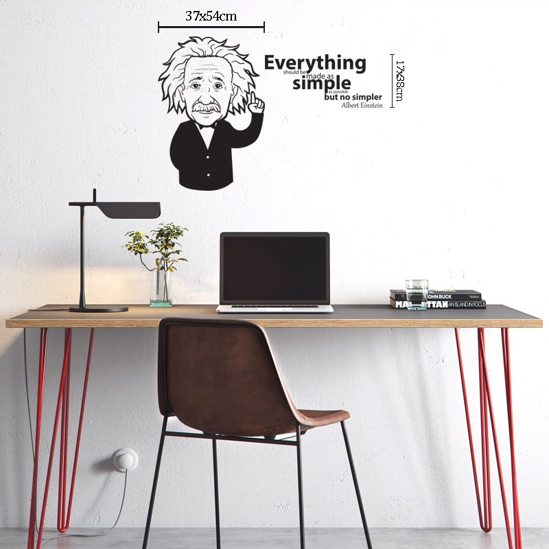 Hình Dán Tường Chủ Đề Câu Nói Nổi Tiếng Của Albert Einstein | Decal Dán Tường Trang Trí Quán Cafe, Phòng Làm Việc