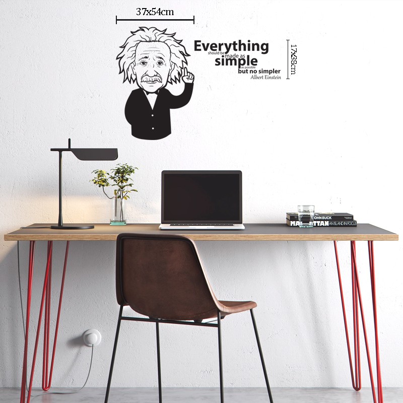 Decal Tường Trang Trí Phòng Khách,Trang Trí Quán,Trang Trí Phòng Ngủ | Decal Dán Tường Câu Nói Hay Của Albert Einstein