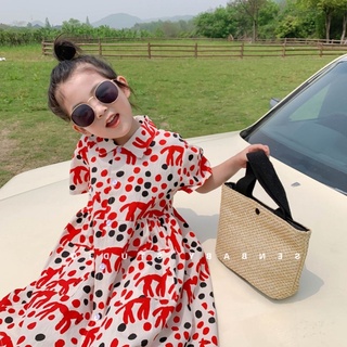 Váy cho bé gái họa tiết ngựa Pony đỏ đầm bé gái size đại G18