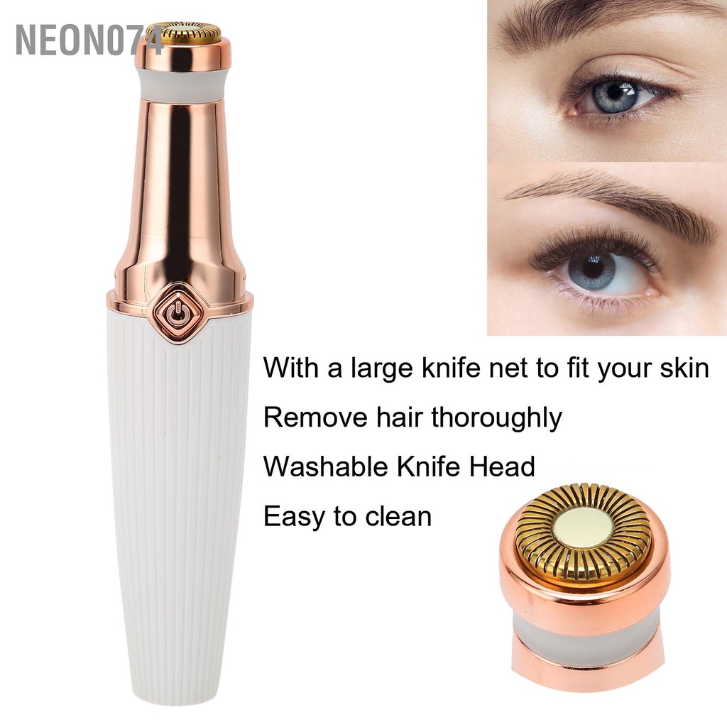 Neon074 Máy Tẩy Lông Triệt Lông Mày 2 Trong 1 Mini Sạc Pin Có Tích Hợp Đèn không đau