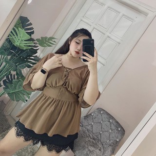  Áo cổ V đan dây Big Size - ABEO184