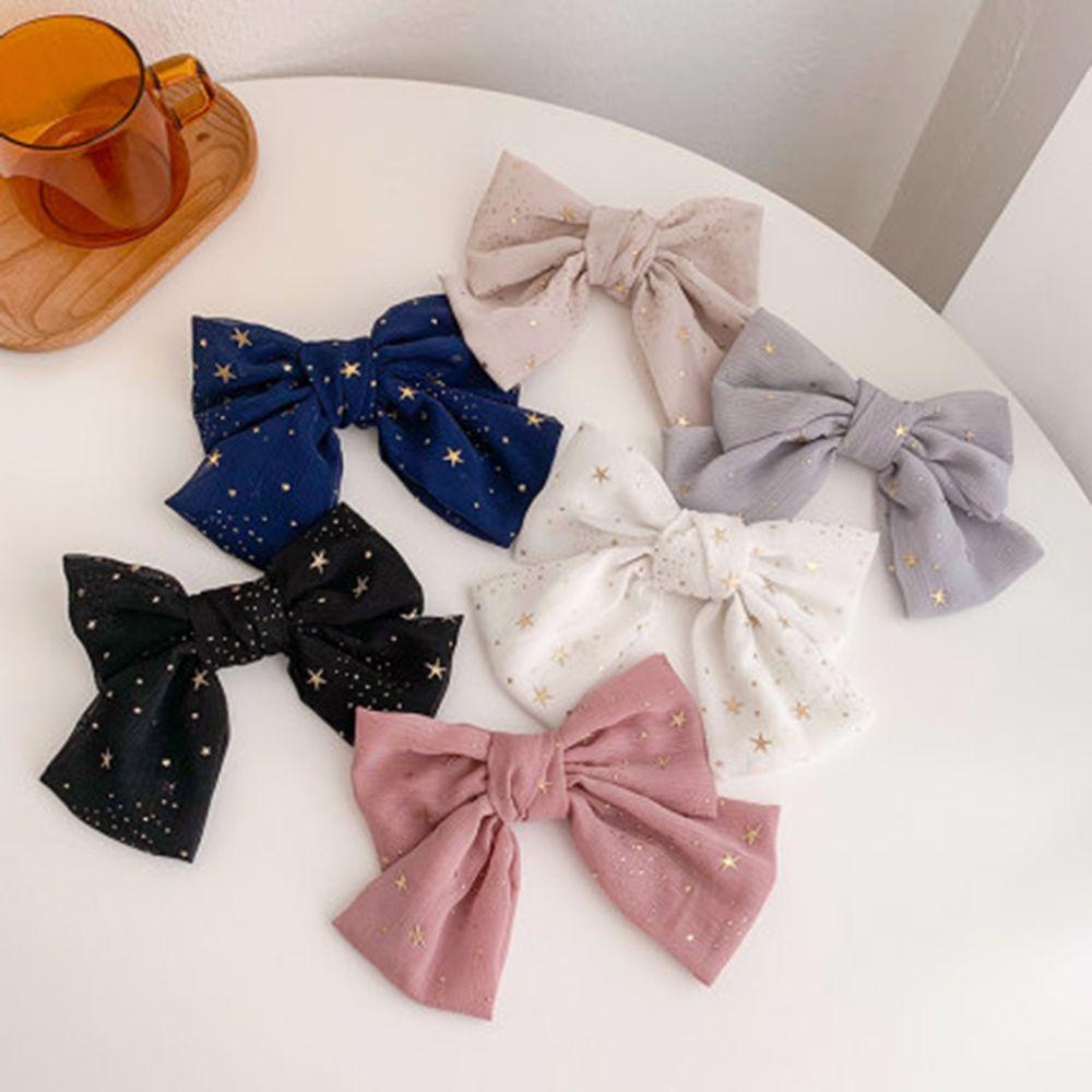 1 Dây Cột Tóc Đuôi Ngựa Chất Liệu Chiffon Màu Đồng Họa Tiết Ngôi Sao / Nơ