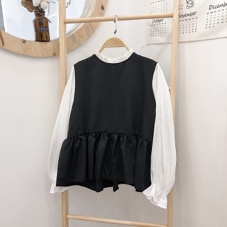 Áo peplum mix voan