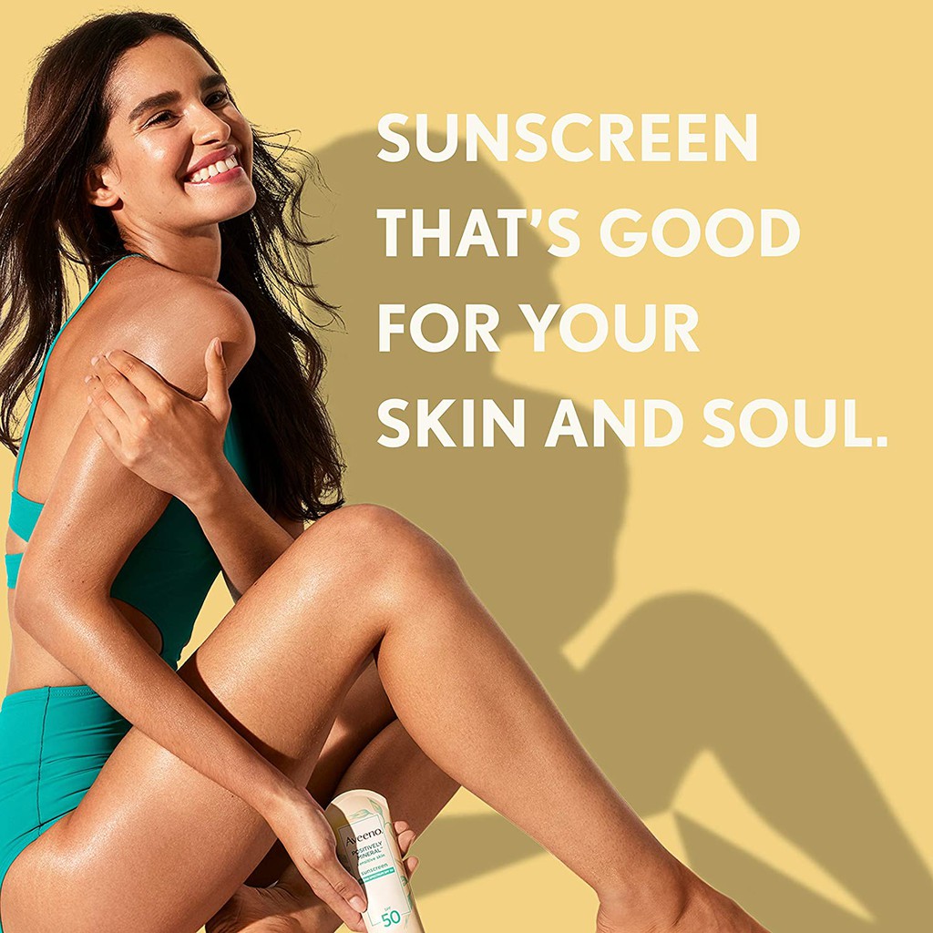 Kem chống nắng không nhờn, chống trôi cho da nhạy cảm Aveeno Positively Mineral Sensitive Skin Daily Sunscreen Lotion wi