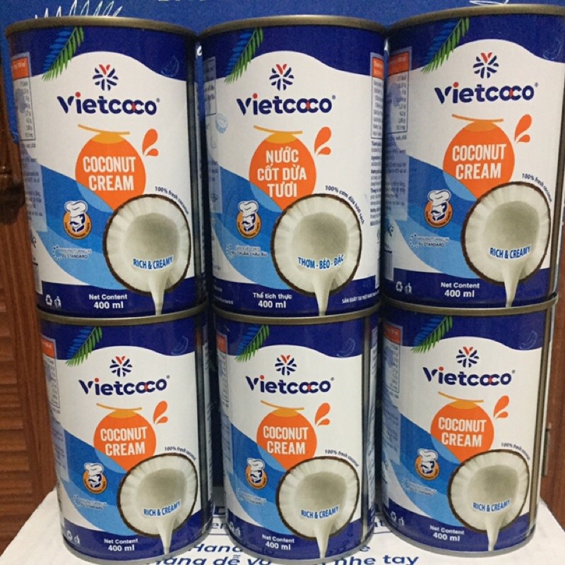1 Thùng (24 lon) nước cốt dừa tươi vietcoco thơm ngon 400ml