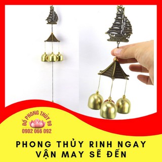 CHUÔNG GIÓ HÌNH THUYỀN 3 QUẢ - PHONG THỦY HUẬN BUỒM XUÔI GIÓ