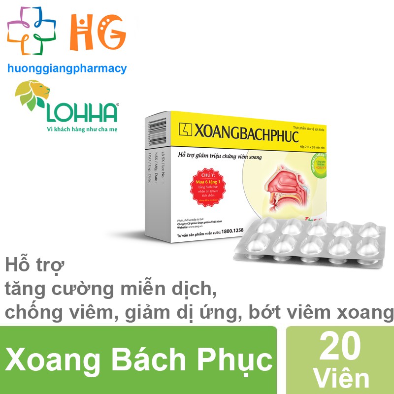 Xoang Bách Phục - Hỗ trợ tăng cường miễn dịch, chống viêm, giảm dị ứng, bớt viêm xoang (Hộp 30 Viên)