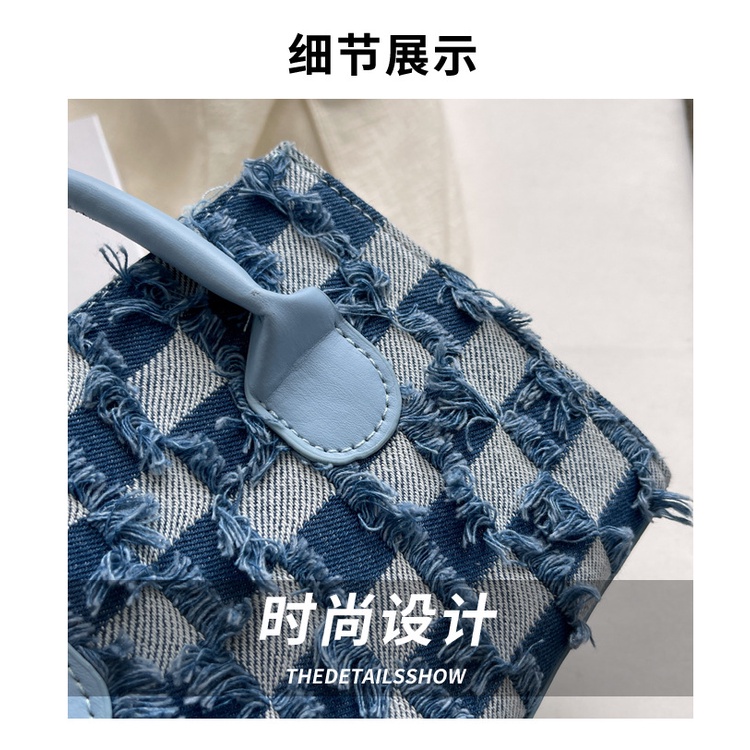 Túi xách Jasmin Noir đeo chéo vai vải denim kiểu cách đơn giản cho nữ