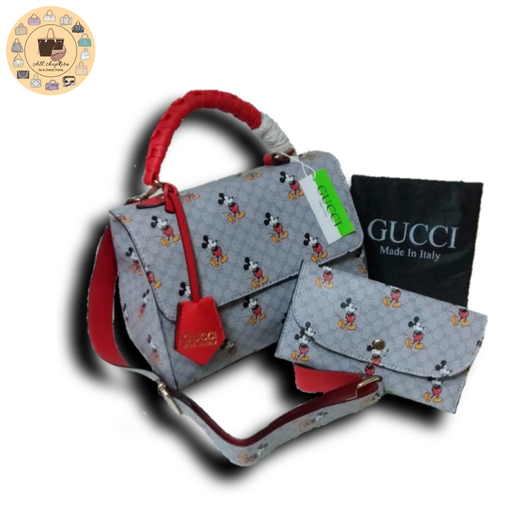 Túi Đeo Chéo Gucci Cluny Am.7990 Họa Tiết Chuột Mickey Dễ Thương