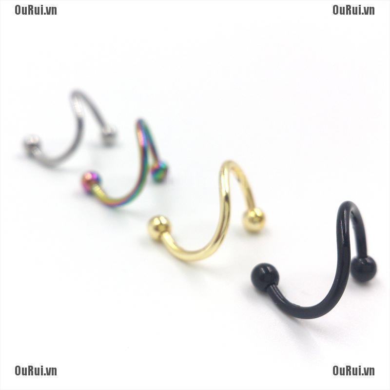 Set 4 khuyên mũi / môi / tai bằng thép không gỉ cá tính thời trang