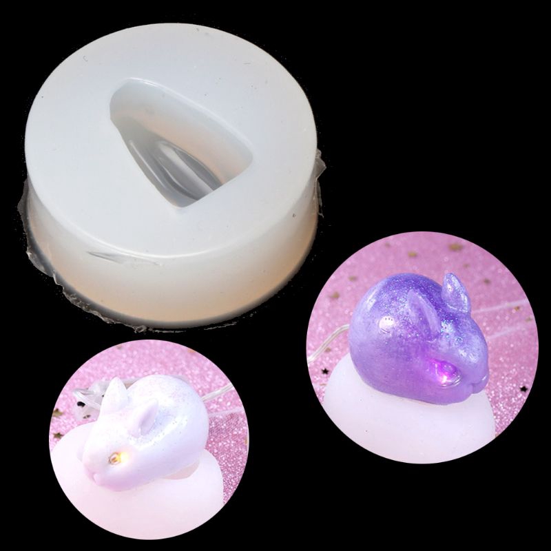 Khuôn silicon hình thỏ dễ thương làm đồ thủ công tiện dụng