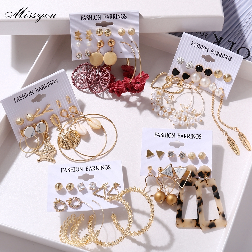 Bộ khuyên tai DODDER nhiều mẫu xinh xắn phong cách Bohemian thời trang cho nữ