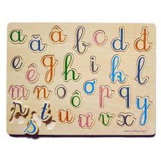 Bảng chữ cái tiếng Việt bằng gỗ in thường Vivi 21x 29cm