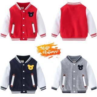 Áo khoác bóng chày cho bé WELLKIDS họa tiết đáng yêu chất cotton hàng xuất Âu Mỹ