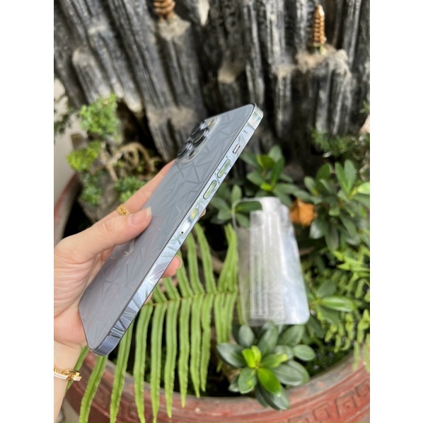 Combo Miếng dán mặt lưng 3D vân kim cương + Dán viền vân 3D Cho Iphone 12 Pro Max / 12 Pro / iphone 12/ iphone 12 Mini