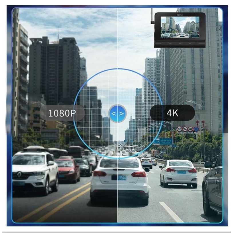 Camera hành trình Xiaomi A800S, ghi trước sau - 4K - Wifi.