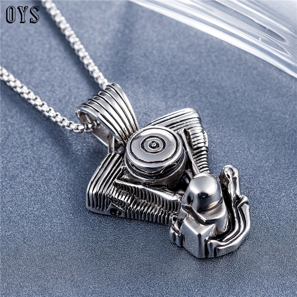 Dây Chuyền Thép Titan Mặt Động Cơ Xe Mô Tô He205 Harley-Davidson