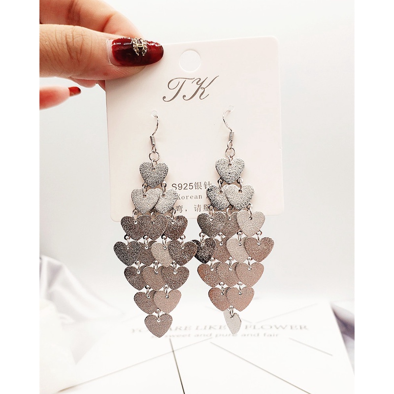 Hoa Tai Dáng Dài Hình Đồng Xu Phối Tua Rua Thời Trang Cho Nữ