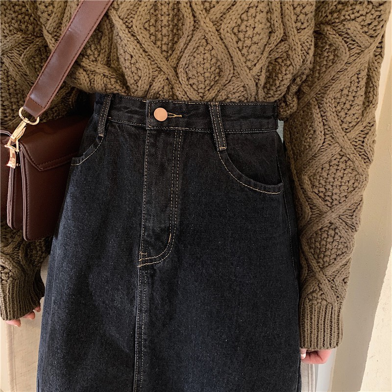 CV1_Chân váy bò Jeans dài dáng chữ A | BigBuy360 - bigbuy360.vn