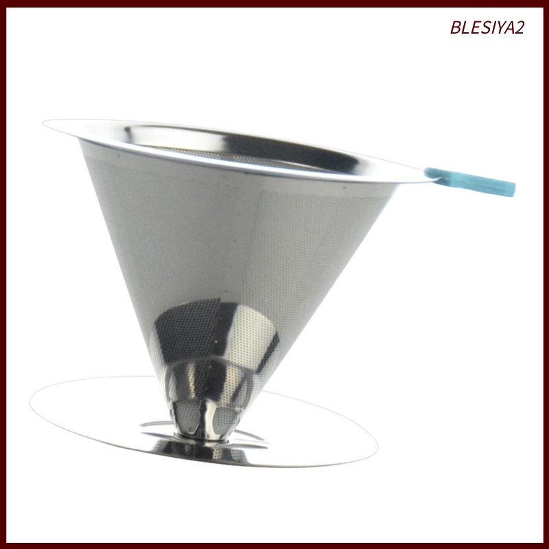 [BLESIYA2]Paperless Coffee Maker Stainless Dripper Cone Coffee Filter Brewer 2-4 Cups
