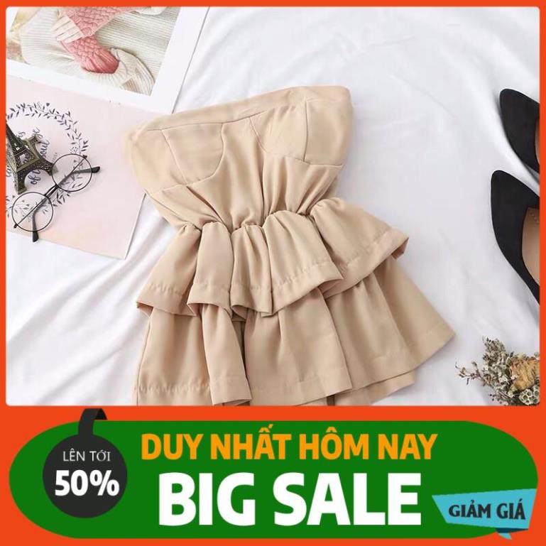 HOT HOT áo peplum bèo xếp tầng cúp ngực crotop nhún eo quảng châu