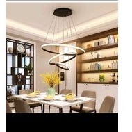 Đèn Thả Trần trang tríHình Tròn 3 Vòng Viền Trắng - 3 Chế Độ Ánh Sáng